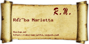 Rába Marietta névjegykártya